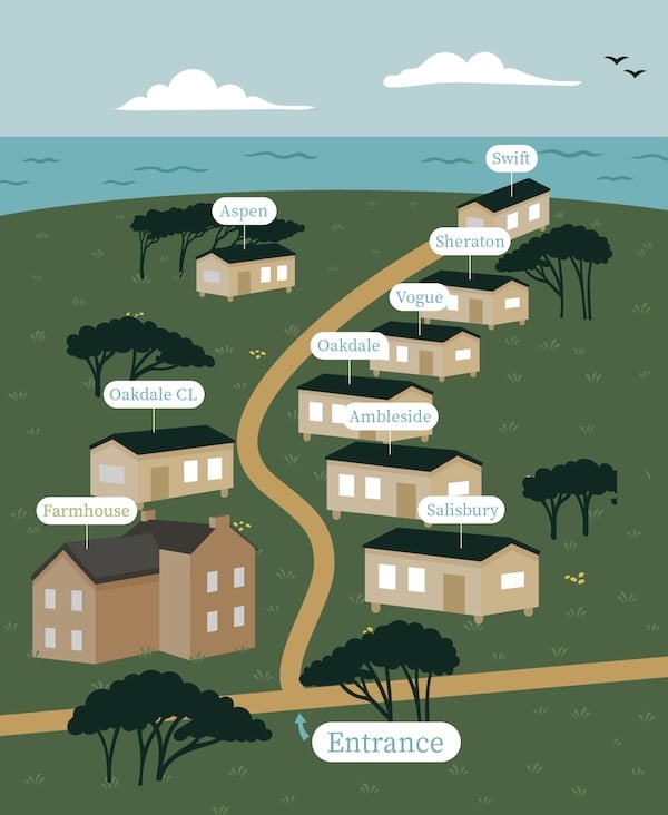 Map showing the holiday homes at High Straggleton